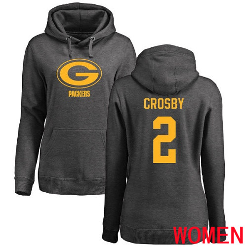 Green Bay Packers Ash Women #2 Crosby Mason One Color Nike NFL Pullover Hoodie Sweatshirts